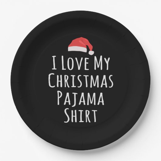 Ik hou van mijn kerstpajama-Shirt Papieren Bordje (Voorkant)