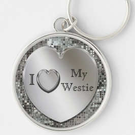 Ik hou van mijn ketting van het Westie Heart Sleutelhanger