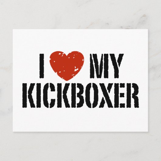 Ik hou van mijn kickboxer briefkaart (Voorkant)