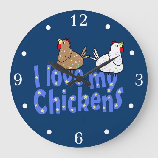 Ik hou van mijn Kickens Wall Clock Grote Klok (Voorkant)