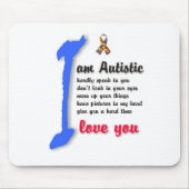 Ik hou van mijn kind met autisme - unieke mousepad muismat (Voorkant)