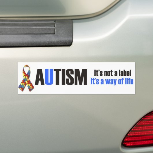 Ik hou van mijn kind met autisme - unieke zelfklev bumpersticker (Op auto)
