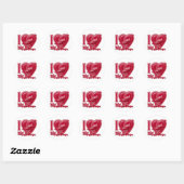 Ik hou van mijn Kind rood - hart Ronde Sticker (Vel)