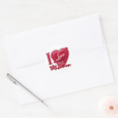 Ik hou van mijn Kind rood - hart Ronde Sticker (Envelop)