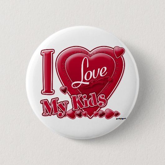 Ik hou van mijn Kinder rood - hart Ronde Button 5,7 Cm (Voorkant)