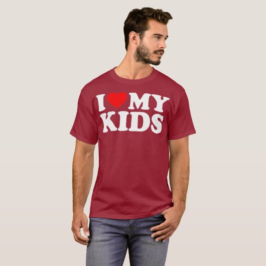 Ik hou van mijn Kinderen met hart T-shirt (Voorkant volledig)
