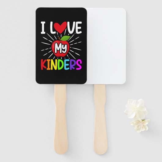 Ik hou van mijn kinderen terug naar school handwaaier (Voorkant en achterkant)