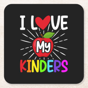 Ik hou van mijn kinderen terug naar school kartonnen onderzetters