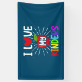 Ik hou van mijn kinderen terug naar school spandoek (Verticaal)