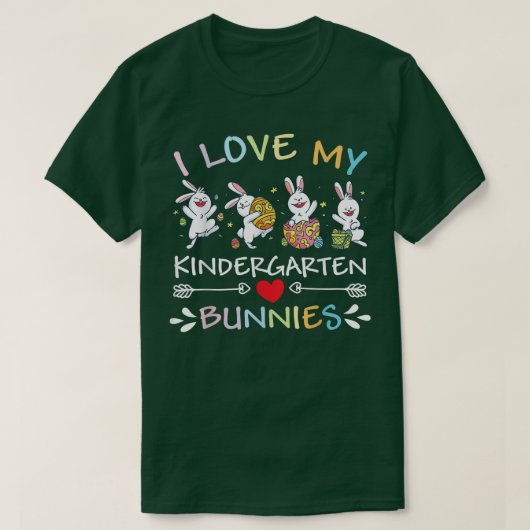 Ik hou van mijn Kindergarten Bunnies Pasen Rabbits T-shirt (Design voorkant)