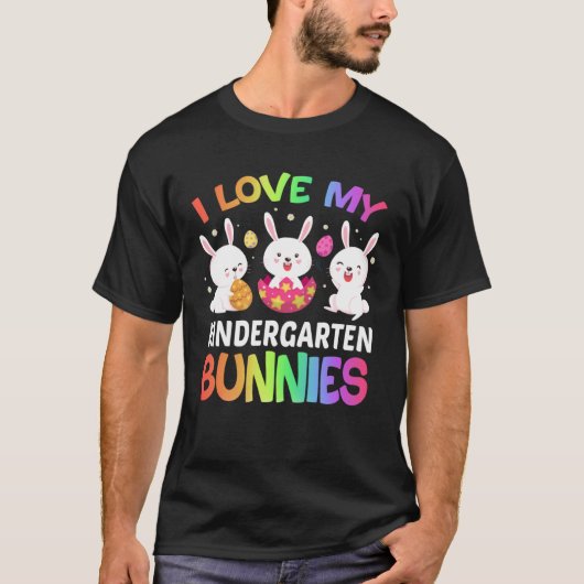 Ik hou van mijn Kindergarten Bunnies Studenten Hap T-shirt (Voorkant)