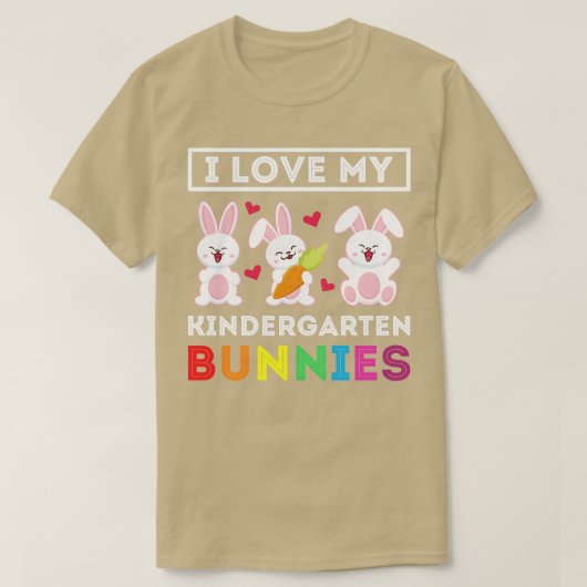 Ik hou van mijn Kindergarten Bunnies Teacher Easte T-shirt (Design voorkant)