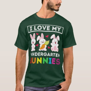 Ik hou van mijn Kindergarten Bunnies Teacher Easte T-shirt