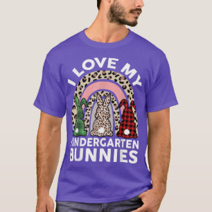 Ik hou van mijn Kindergarten Bunnies Vrouwen Teach T-shirt