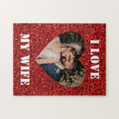 Ik hou van mijn kinderhart Aangepast fotohart Glit Legpuzzel (Horizontaal)