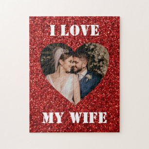 Ik hou van mijn kinderhart Aangepast fotohart Glit Legpuzzel