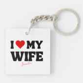 Ik hou van mijn kinderhart Romantic Custom Name Sleutelhanger (Achterkant)