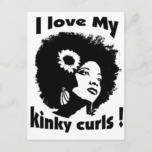 Ik hou van mijn Kinky Curly Hair Briefkaart (Voorkant)