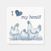 Ik hou van mijn kippen Blauwe Kippen Schilderend R Servet (Voorkant)