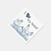 Ik hou van mijn kippen Blauwe Kippen Schilderend R Servet (Hoek)
