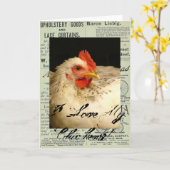 Ik hou van mijn kippen! kaart (Gele Bloem)