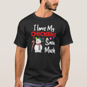 Ik hou van mijn kippen sneeuw veel grappige kippen t-shirt