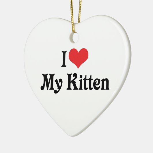 Ik hou van mijn Kitten Keramisch Ornament (Links)