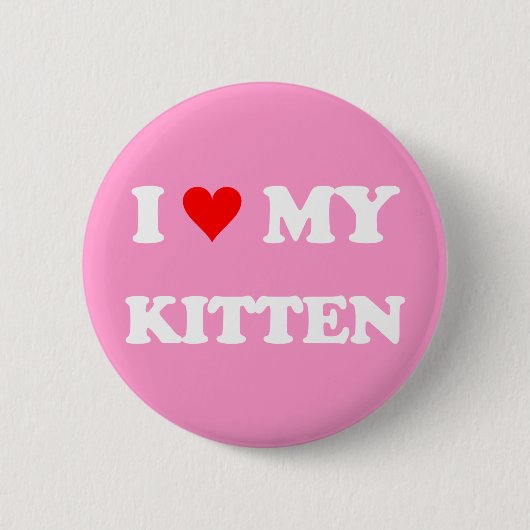 Ik hou van mijn kitten ronde button 5,7 cm (Voorkant)