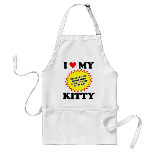 Ik hou van mijn kitty AANPASBAAR Standaard Schort (Voorkant)
