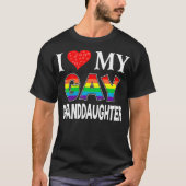Ik hou van mijn kleindochter LGBT Lesbische regenb T-shirt (Voorkant)