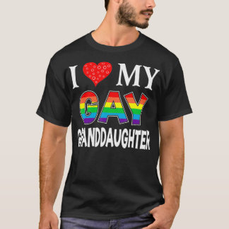 Ik hou van mijn kleindochter LGBT Lesbische regenb T-shirt