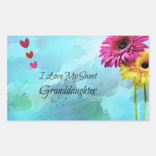 Ik hou van mijn kleindochter rechthoekige sticker (Voorkant)