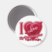 Ik hou van mijn kleindochter rood - hart magneet (Voorkant / Achterkant)