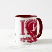 Ik hou van mijn kleindochter rood - hart mok (Voorkant rechts)