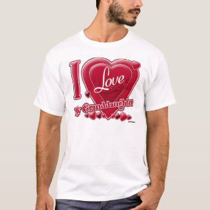 Ik hou van mijn kleindochter rood - hart t-shirt