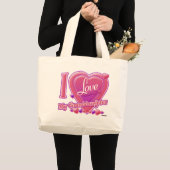Ik hou van mijn kleindochter roze/paars - hart grote tote bag (Voorkant (product))