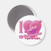 Ik hou van mijn kleindochter roze/paars - hart magneet (Voorkant / Achterkant)