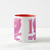 Ik hou van mijn kleindochter roze/paars - hart mok (Midden)