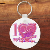 Ik hou van mijn kleindochter roze/paars - hart sleutelhanger (Voorkant)