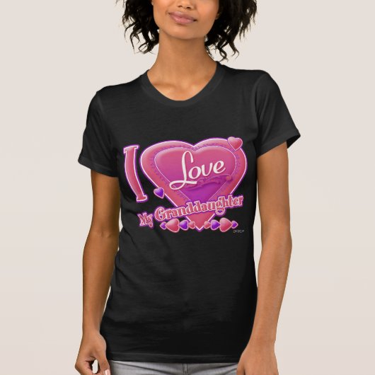 Ik hou van mijn kleindochter roze/paars - hart t-shirt (Voorkant)
