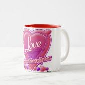 Ik hou van mijn kleindochter roze/paars - hart tweekleurige koffiemok (Voorkant rechts)
