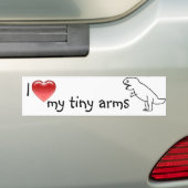 Ik hou van mijn kleine armen/T-REX Bumpersticker (Op auto)