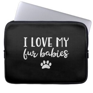 Ik hou van mijn kleine baby's met een hond met een laptop sleeve