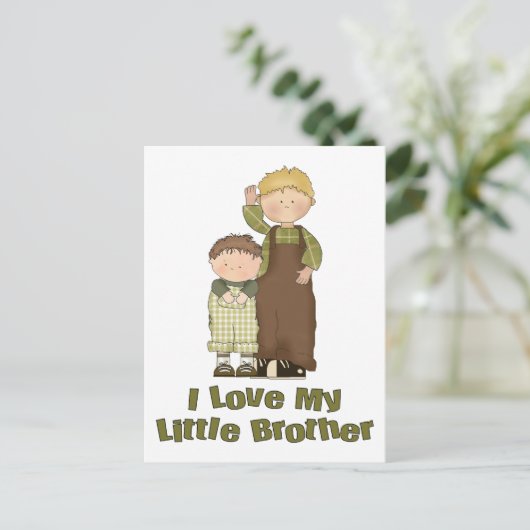 Ik hou van mijn kleine broeder 2 jongens 2 briefkaart (Staand voorkant)