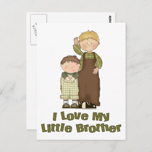 Ik hou van mijn kleine broeder 2 jongens 2 briefkaart (Voorkant / Achterkant)