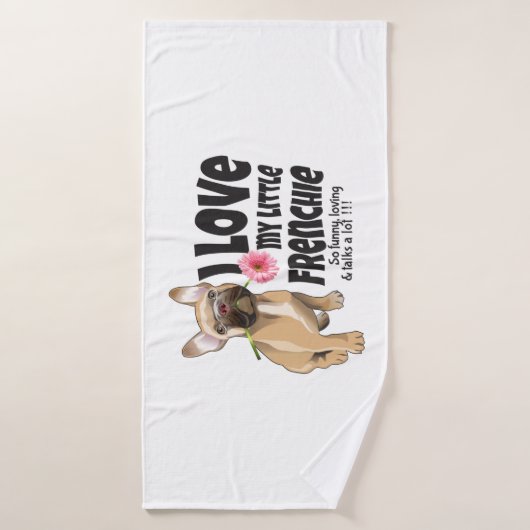 Ik hou van mijn kleine Frenchie - Franse bulldog Badhanddoek (Badhanddoek)