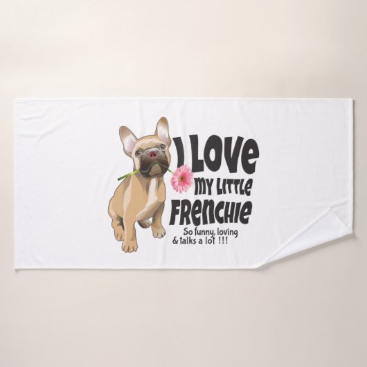 Ik hou van mijn kleine Frenchie - Franse bulldog Badhanddoek (Badhanddoek)
