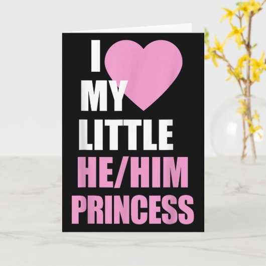 Ik hou van mijn kleine hij hem prinses hart grappi kaart (Gele Bloem)