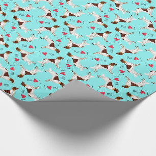 Ik hou van mijn kleine Munsterlander-omslagpapier Cadeaupapier