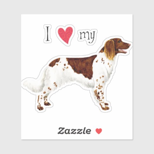 Ik hou van mijn kleine Munsterlander Vinyl Sticker (Vel)